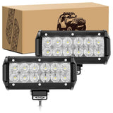 2 Pcs 36W 6.5Inch 2520LM Flood LED Light Bar