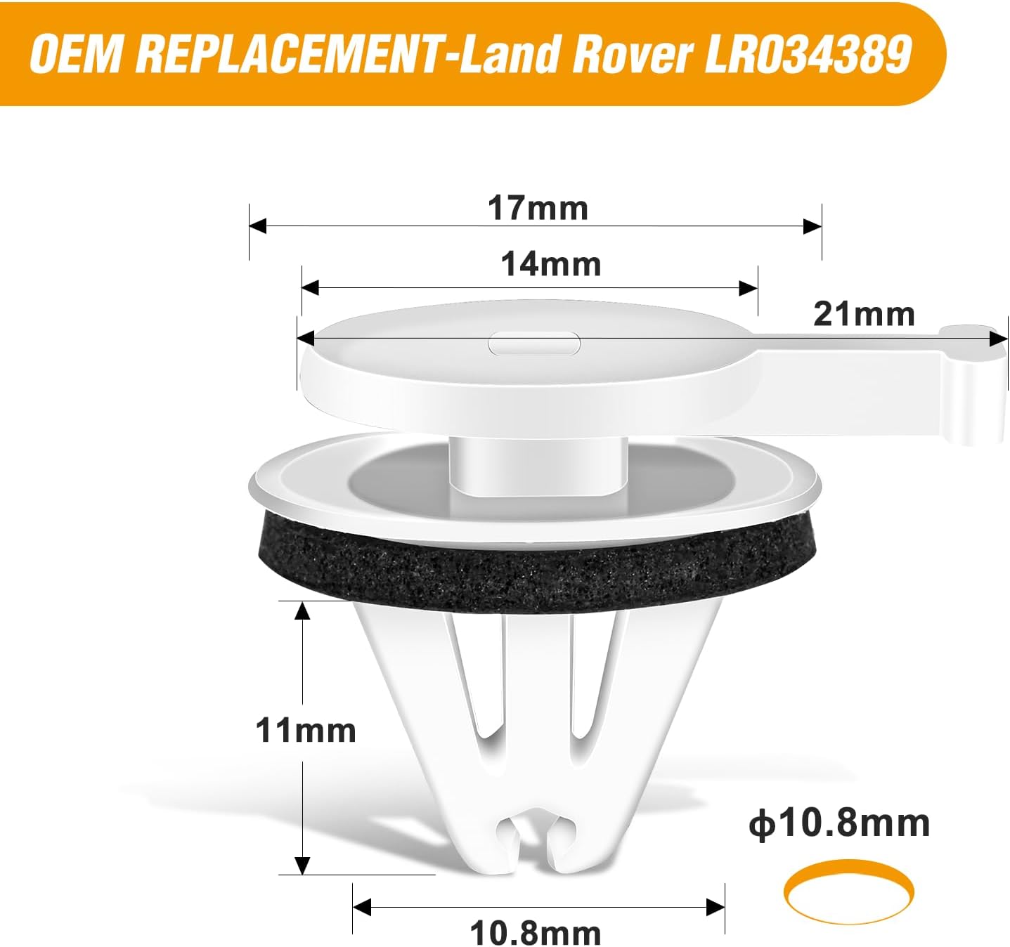 50 Pcs Pillar Retainers with Sealer for Land Rover LR053837 LR034389 Discovery Range Rover Sport