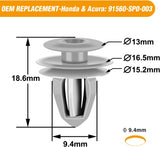 30 Pcs Door Garnish Moulding Clip for Honda: 91560-SP0-003 Accord Civic CR-V Odyssey
