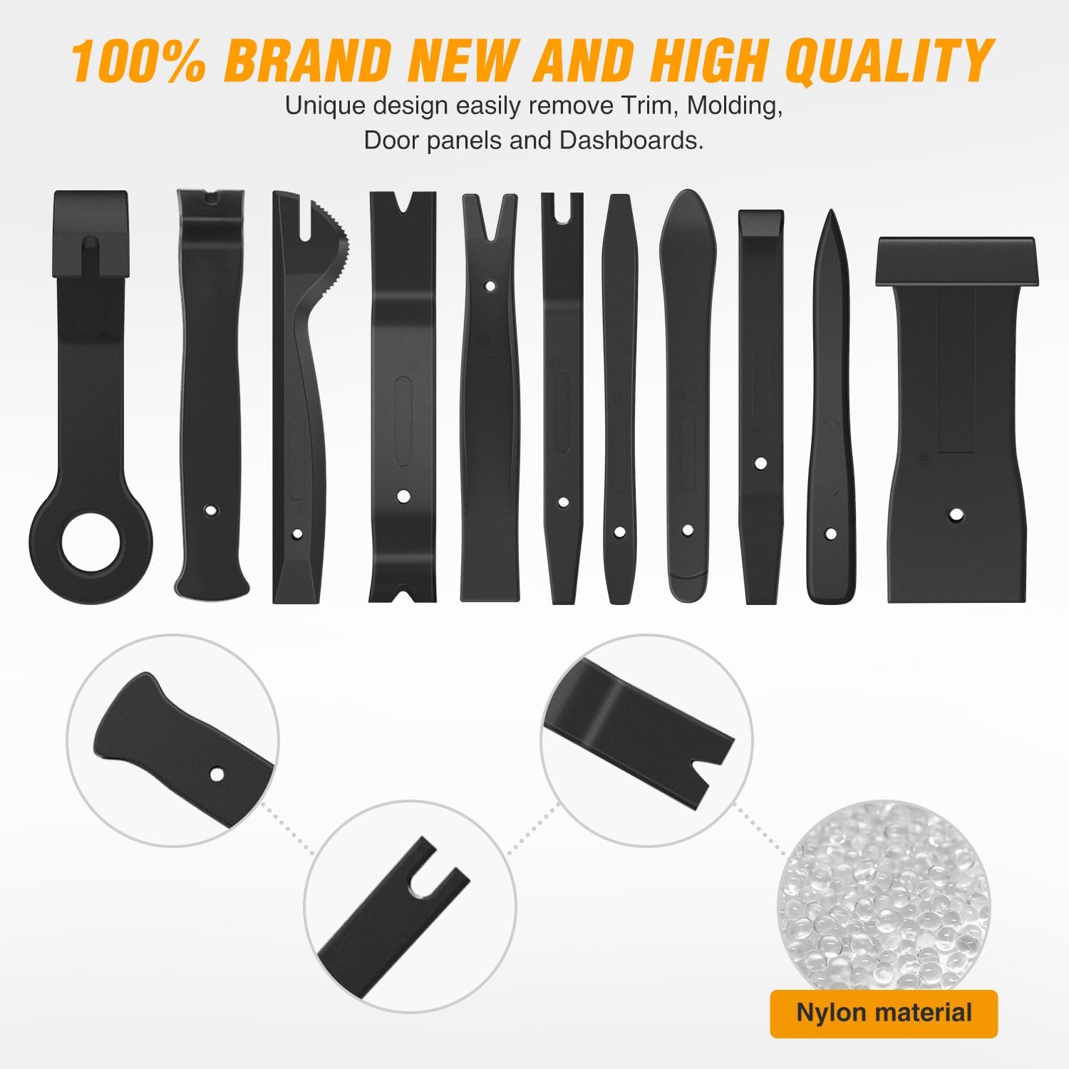 11 Pcs Nylon Auto Trim Removal Tool Kit Black