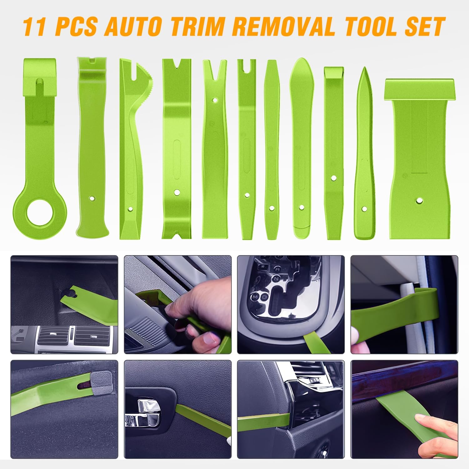 11 Pcs Nylon Auto Trim Removal Tool Kit Green