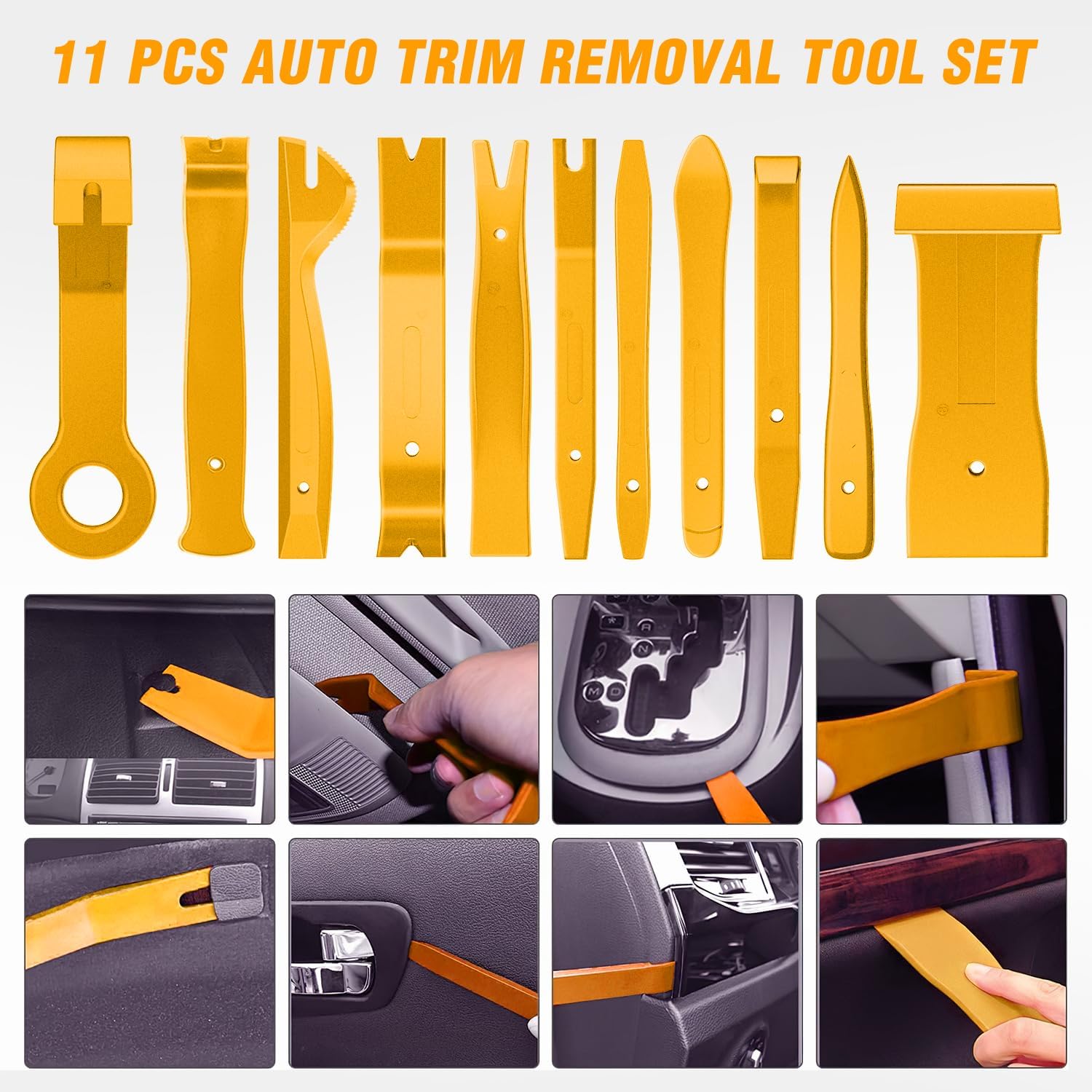 11 Pcs Nylon Auto Trim Removal Tool Kit Yellow