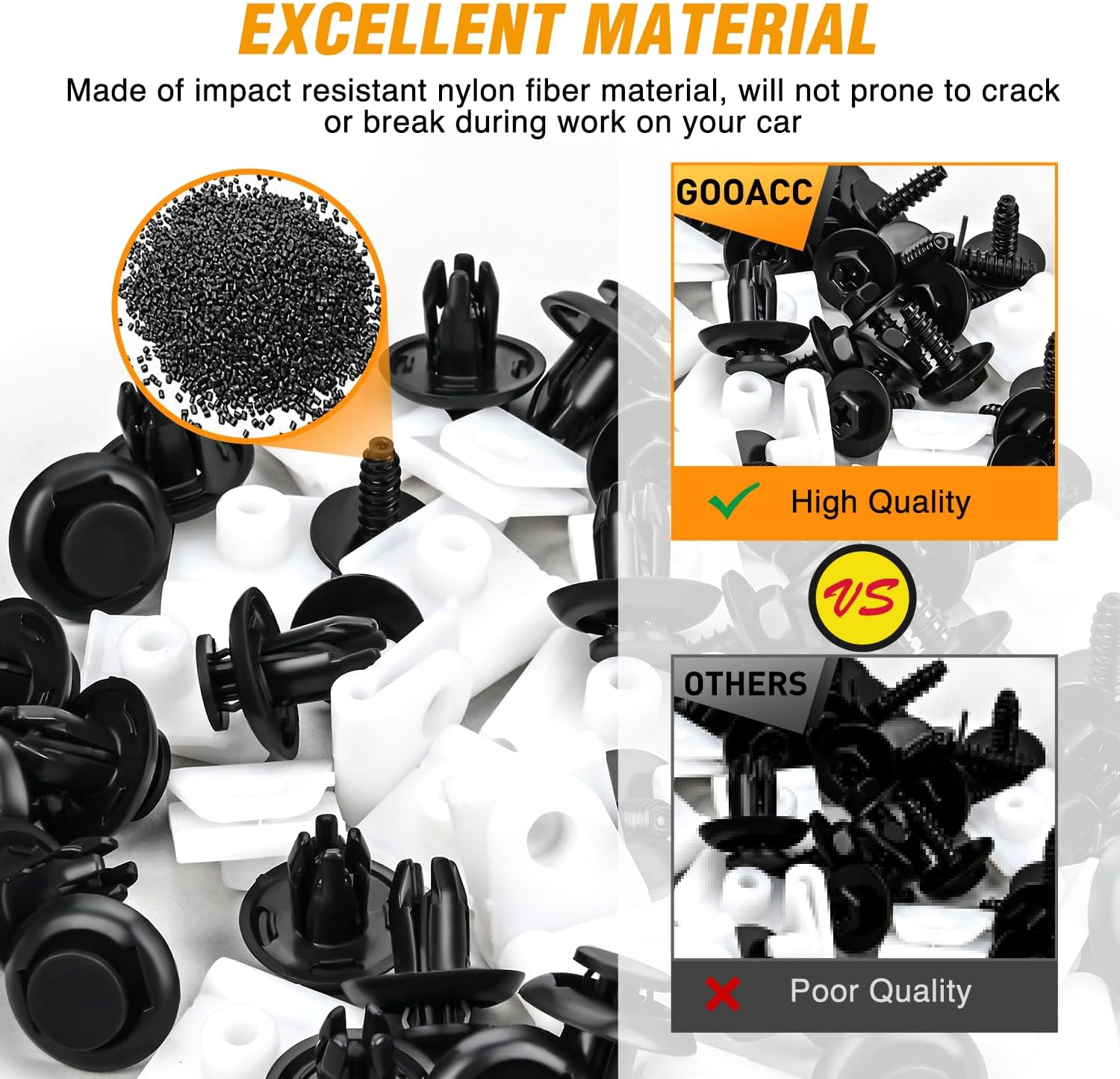 60 Pcs Fender Liner Bumper Cover Splash Shield Hex Head Screw with Nylon U Nuts Push Bumper Fastener Rivet Clips for Fastening Front on Mazda 2, 5, 6, CX-5, CX-7 & CX-9 2014 – 2010