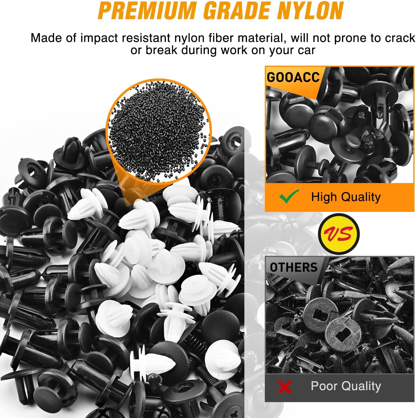 120 Pcs Car Bumper Push Retainer Clips & Nylon Fasteners Rivet Kit 6mm 7.6mm 8mm 8.8mm 10mm Door Trim Panel Clips
