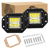 2 Pcs 42W Flush Mount Upgraded Spot Flood Combo LED Work Light