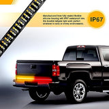 60" Triple Row 504 LED Light Strip 6 Function with Red Running Brake Lights Amber Turning Signals Strobe Lights White Reverse Light