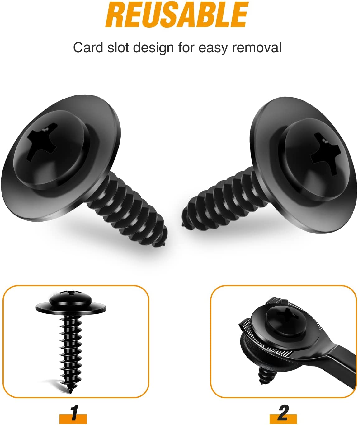 50 Pcs Splash Shield General Purpose Phillips Truss Head Sems Screw for Honda Acura BMW Fender Liner Bumper Cover Screws 90114-SE0-000 90114-SZ3-000 M4.8-1.61x19mm
