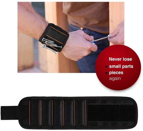 Magnetic Wristband Tool Holder Holds Screws, Nails, Drill Bits