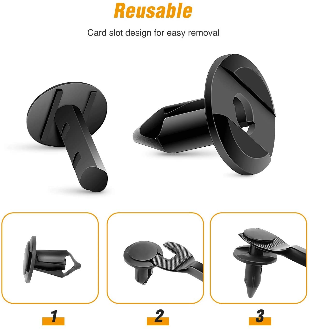 100 Pcs Nylon Bumper Fastener Rivet Retaining Clips For GM 21030249 Ford N807389S