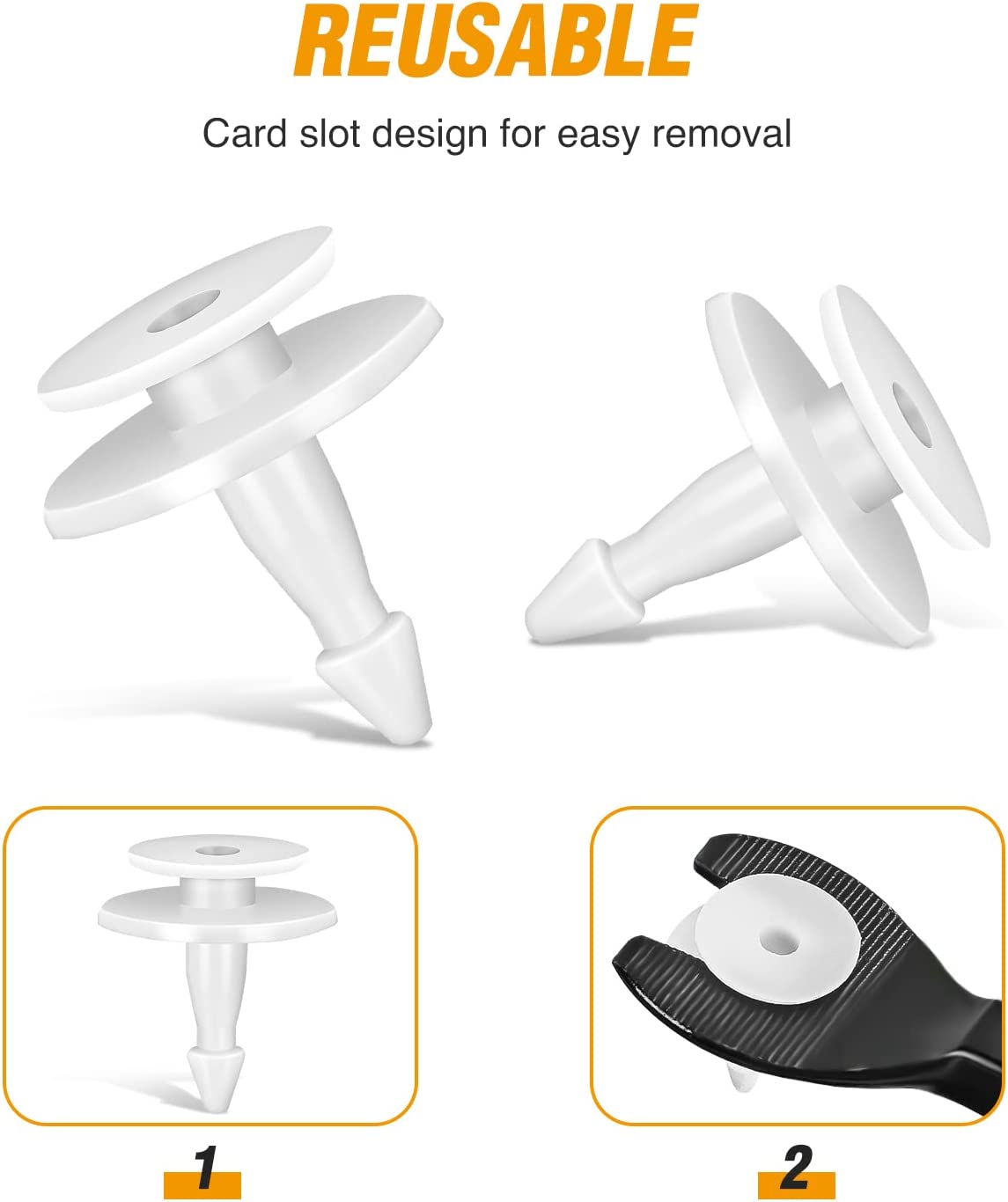 50 Pcs Cowl Retainer Cowl Vent Clip For Acura Honda 90602-SX0-003 MDX Civic Insight Odyssey 1995-on White Nylon