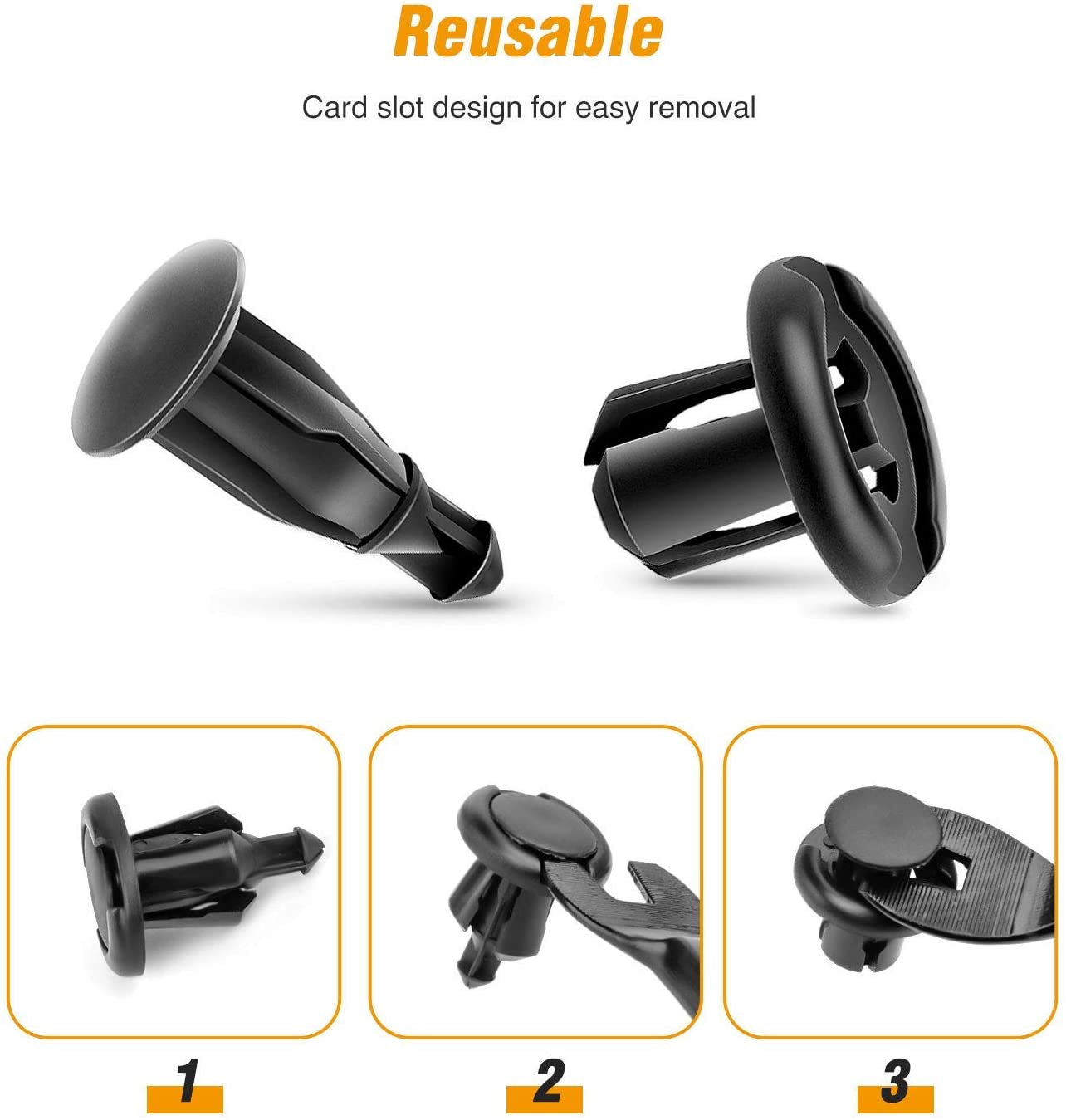 100 Pcs Fender Rivet Retaining Retainer Clips 91503SZ3003 10mm, 1PC Bonus Fastener Remover for Honda and Acura