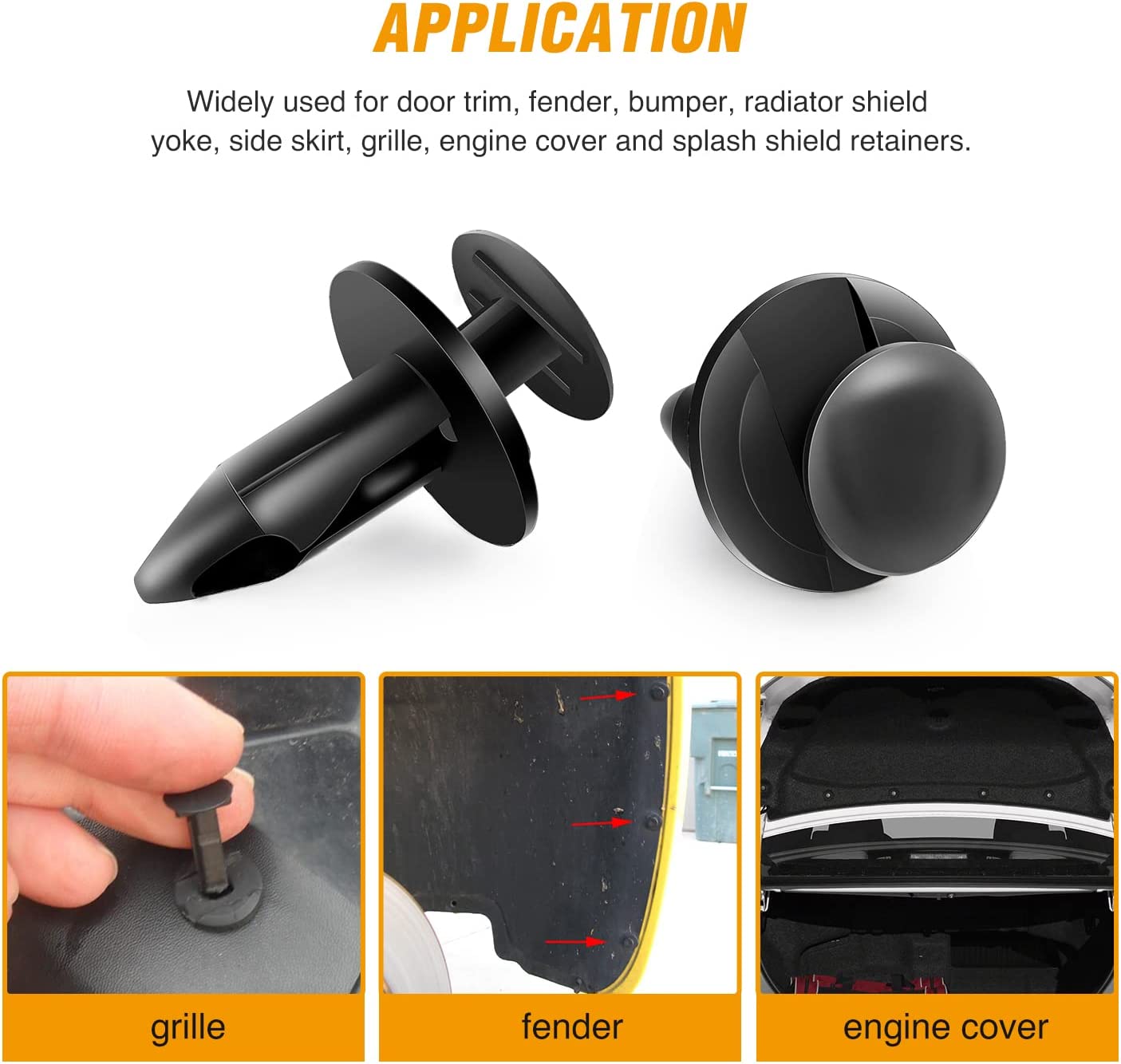400 Pcs Universal Plastic Fender Clips For GM Ford Chrysler Toyota Honda with 6 Size Auto Body Retainer Retaining Clips