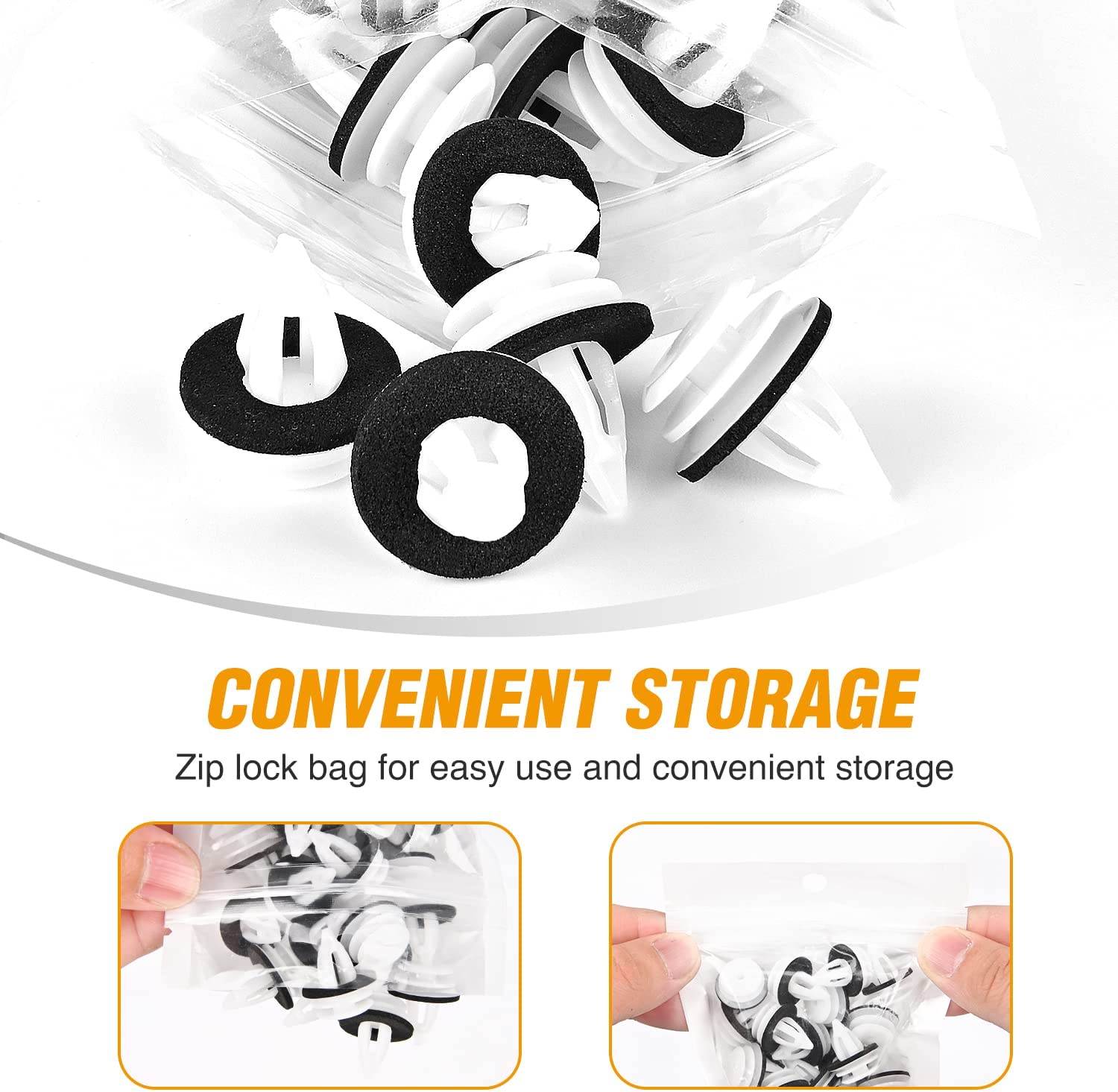 50 Pcs Door Panel Lining Rear Window Retainer with Sealer Fastener Rivet Clips Compatible with BMW E46 E90 F30 X5 X3 E60 51418224768 51410407984