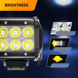 2 Pcs 4 Inch 18W 1260LM Spot LED Pods