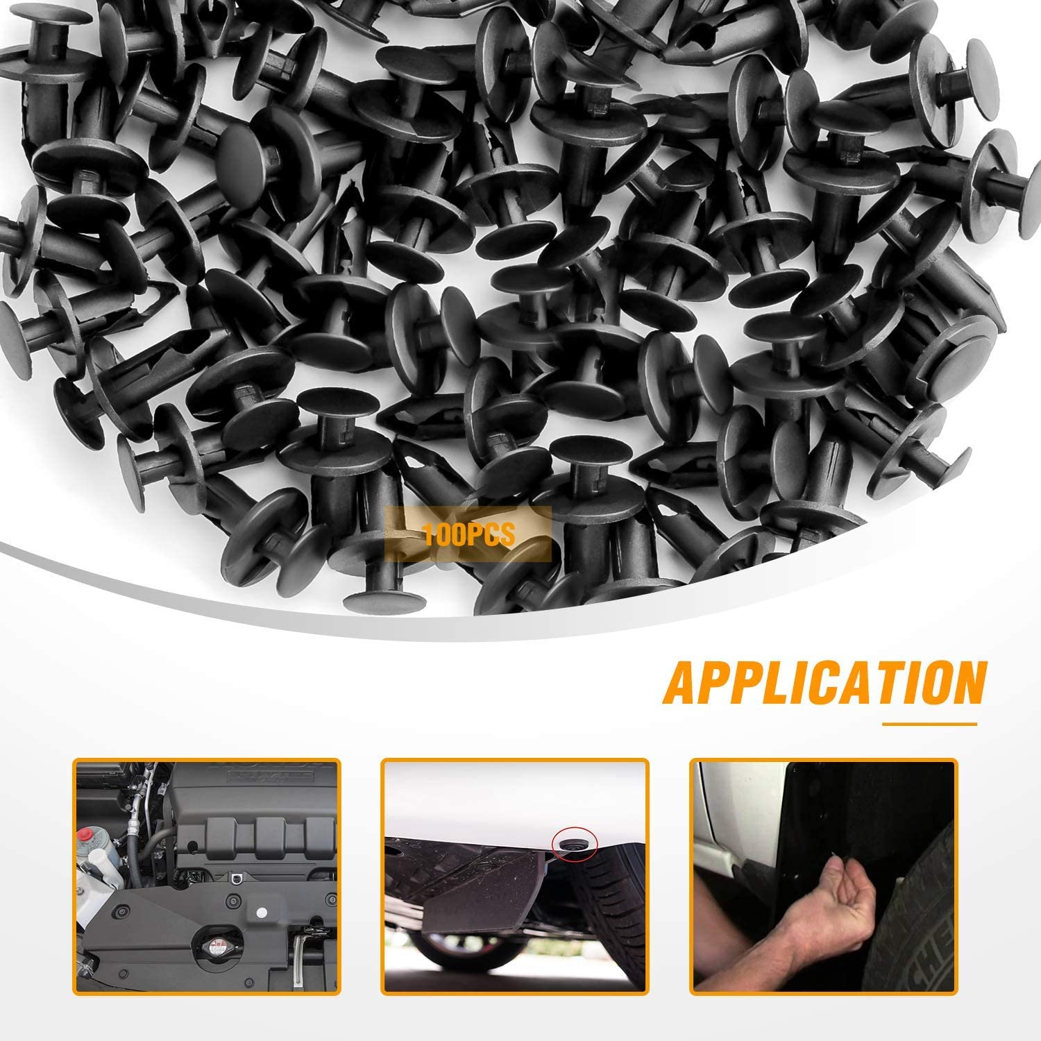 100 Pcs Nylon Bumper Rivet Retainer Retaining Clips For GM 21030249 Ford N807389S