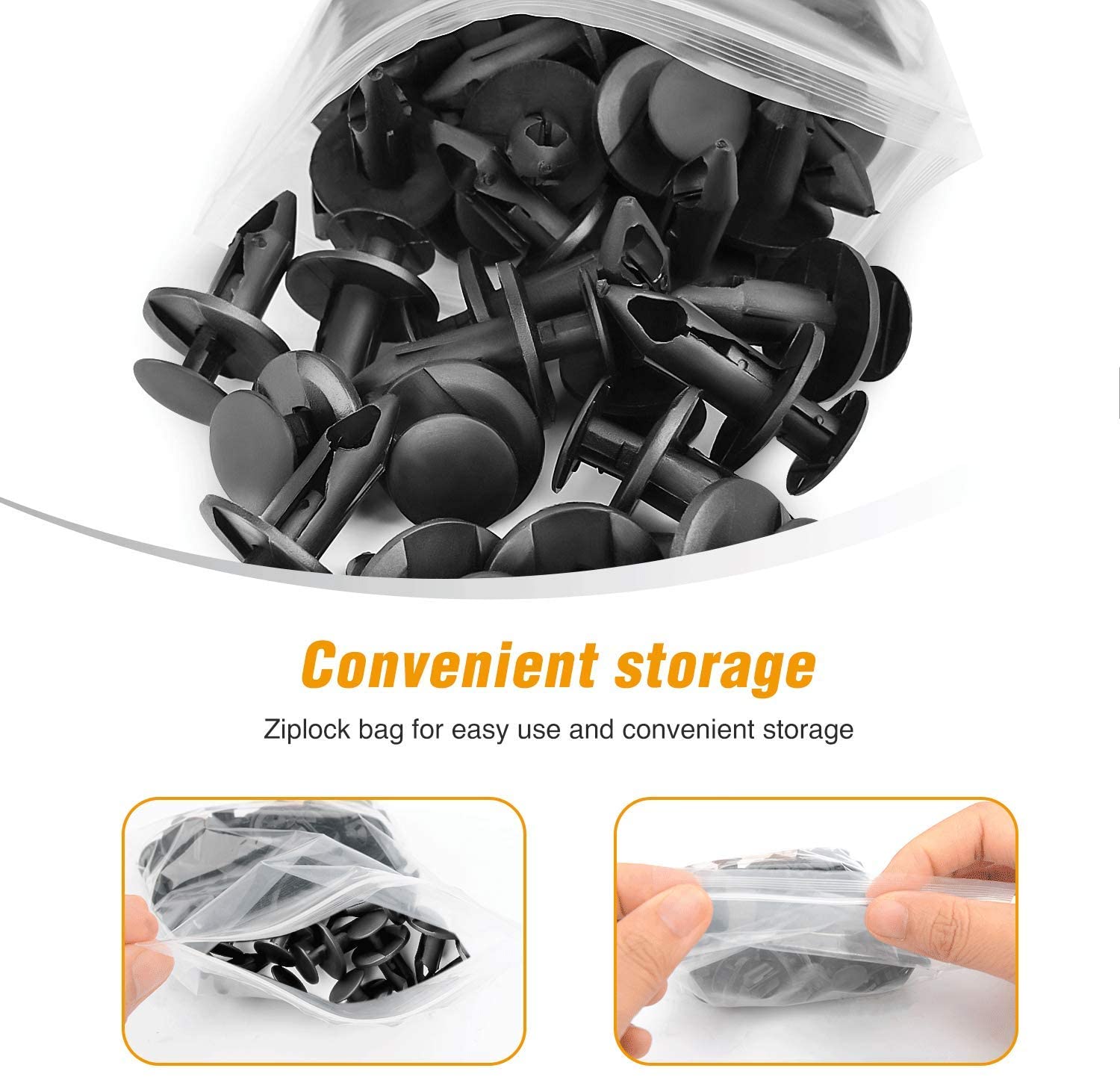 100 Pcs Nylon Bumper Fastener Rivet Retaining Clips For GM 21030249 Ford N807389S