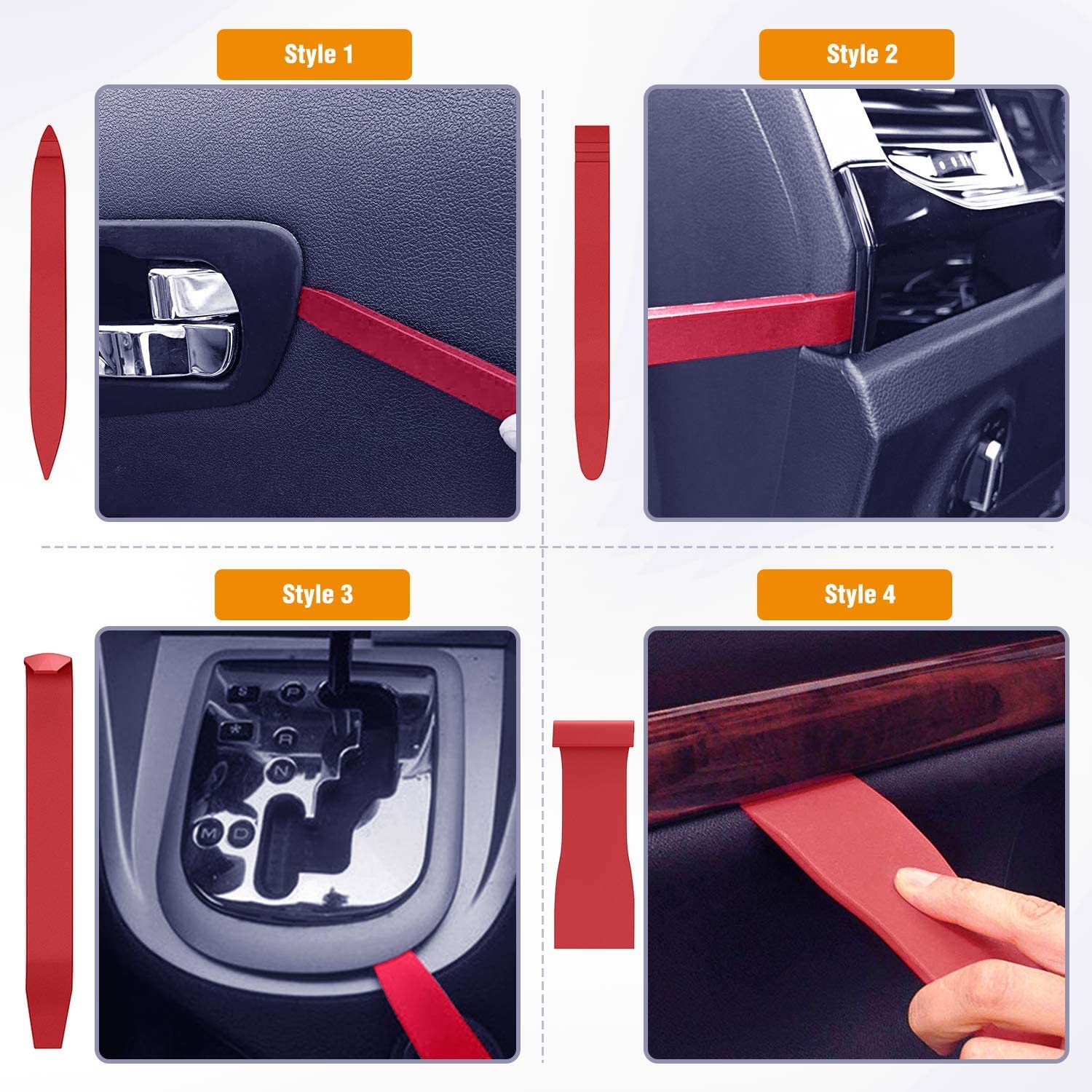 8 Pcs Auto Trim Removal Tool Kit Red