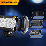 2 Pcs 36W 6.5Inch 2520LM Flood LED Light Bar