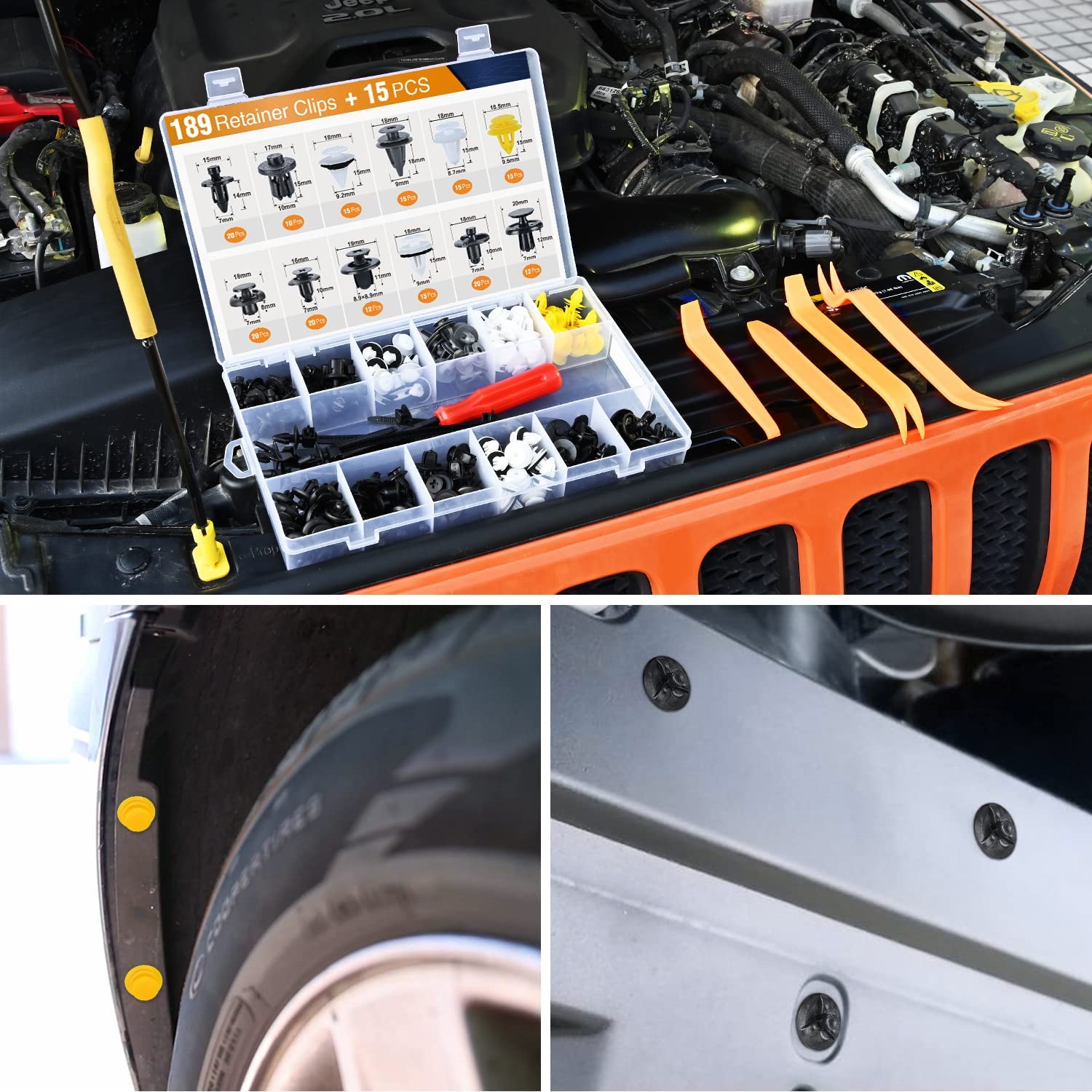 189 Pcs Bumper Retainer Clips Car Plastic Rivets Fasteners Push Retainer Kit Most Popular Sizes Auto Push Pin Rivets Set Door Trim Panel Fender Clips For Toyota Lexus