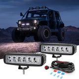 2 Pcs 18W Spot Led Work Light with 16AWG Wiring Harness-2 Leads