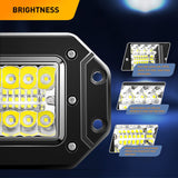 2 Pcs 42W Flush Mount Upgraded Spot Flood Combo LED Work Light