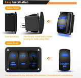 2 Gang LED Light Bar Rear Lights Rocker Switch Panel Blue