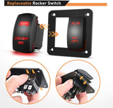 2 Gang LED Light Bar Rear Lights Rocker Switch Panel Red