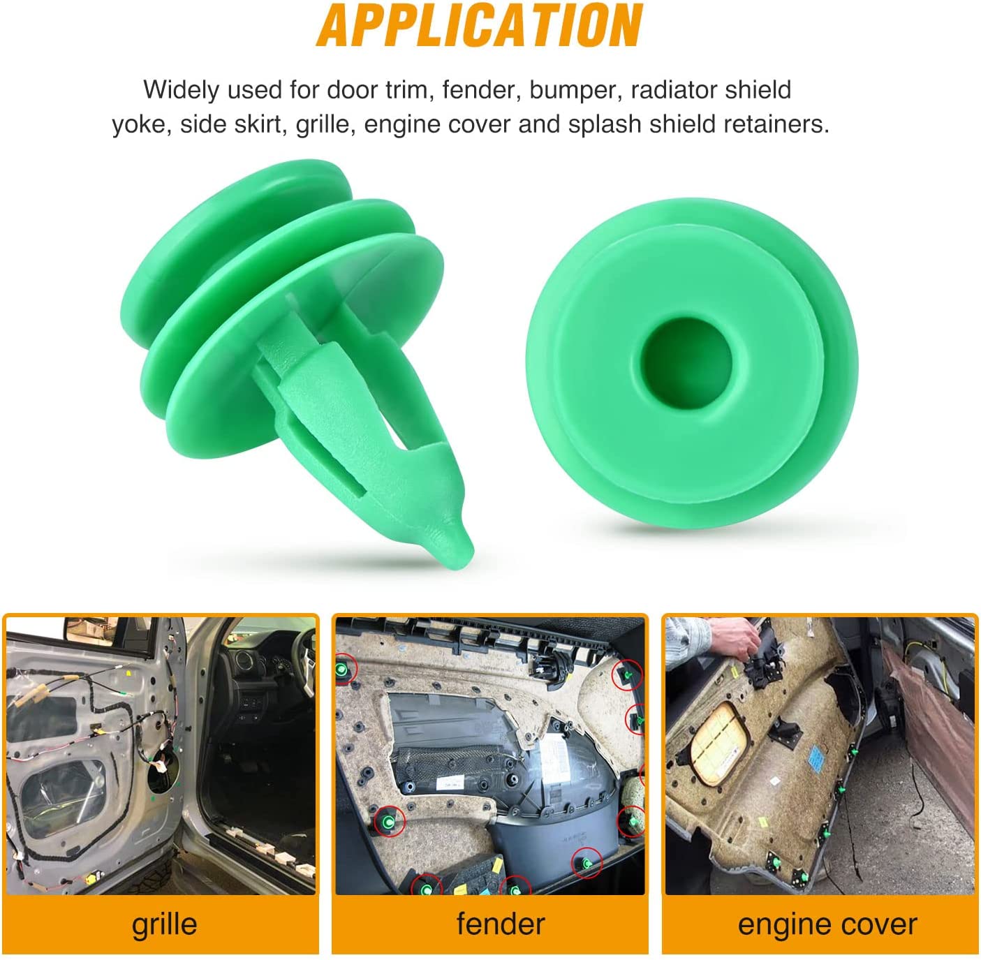100 Pcs Door Panel Retainer Clips Replacement for Jeep Grand Cherokee Chrysler Cirrus Voyager Dodge Grand Caravan Stratus, OEM: # 6503204