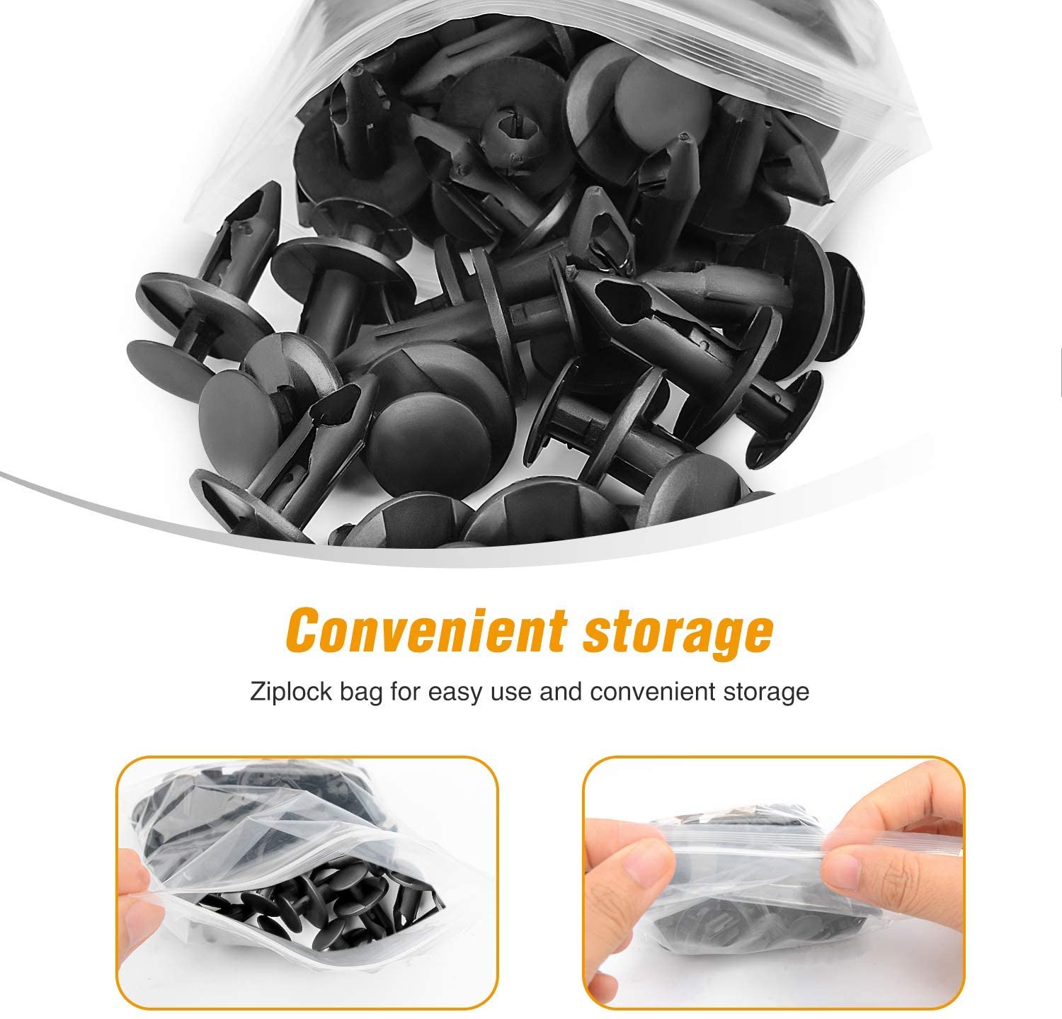 100 Pcs Nylon Bumper Rivet Retainer Retaining Clips For GM 21030249 Ford N807389S