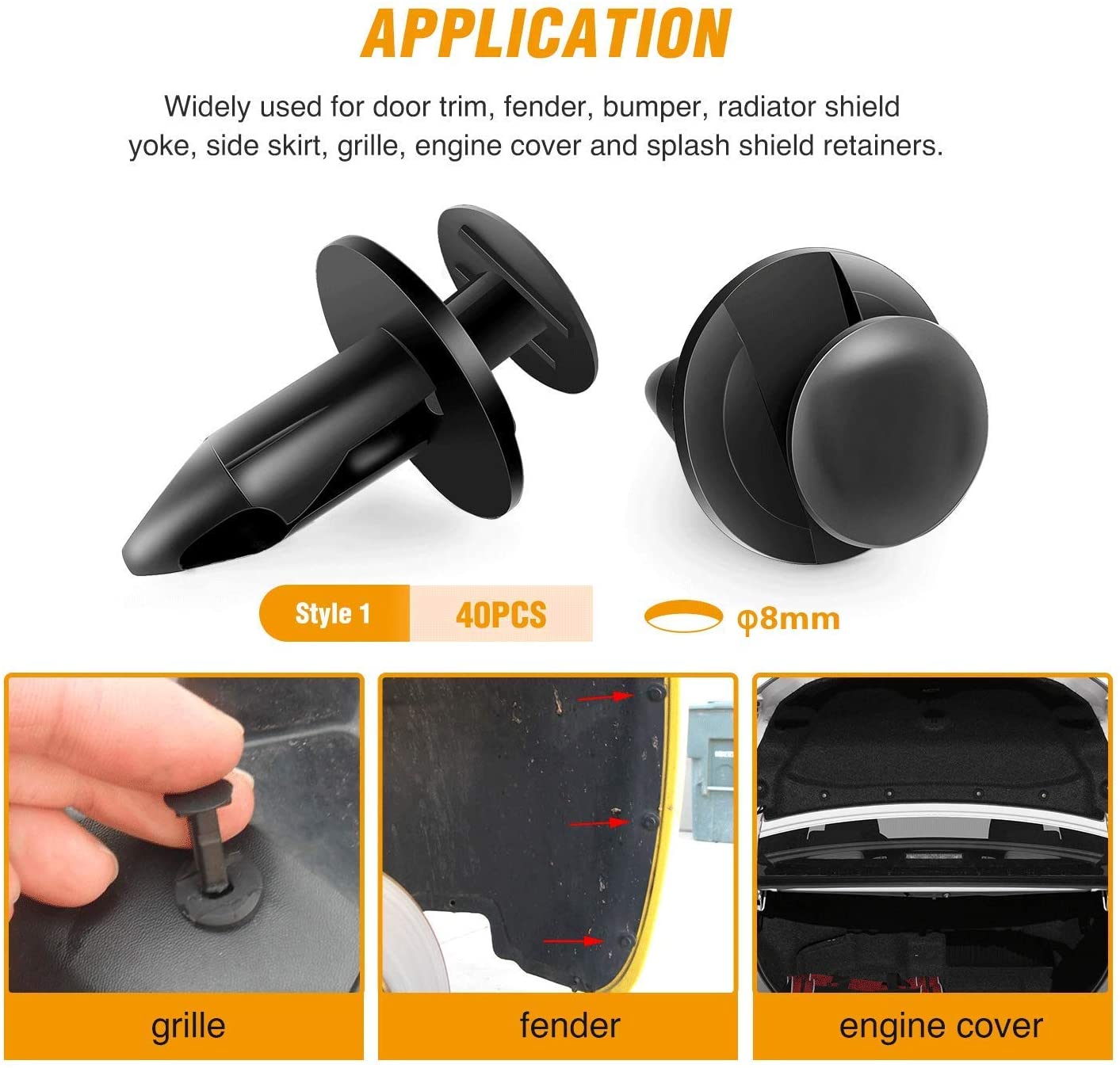 100 Pcs 7mm 8mm 10mm Nylon Push Expansion Screws Replacement Kit For GM 21030249 Ford N807389S