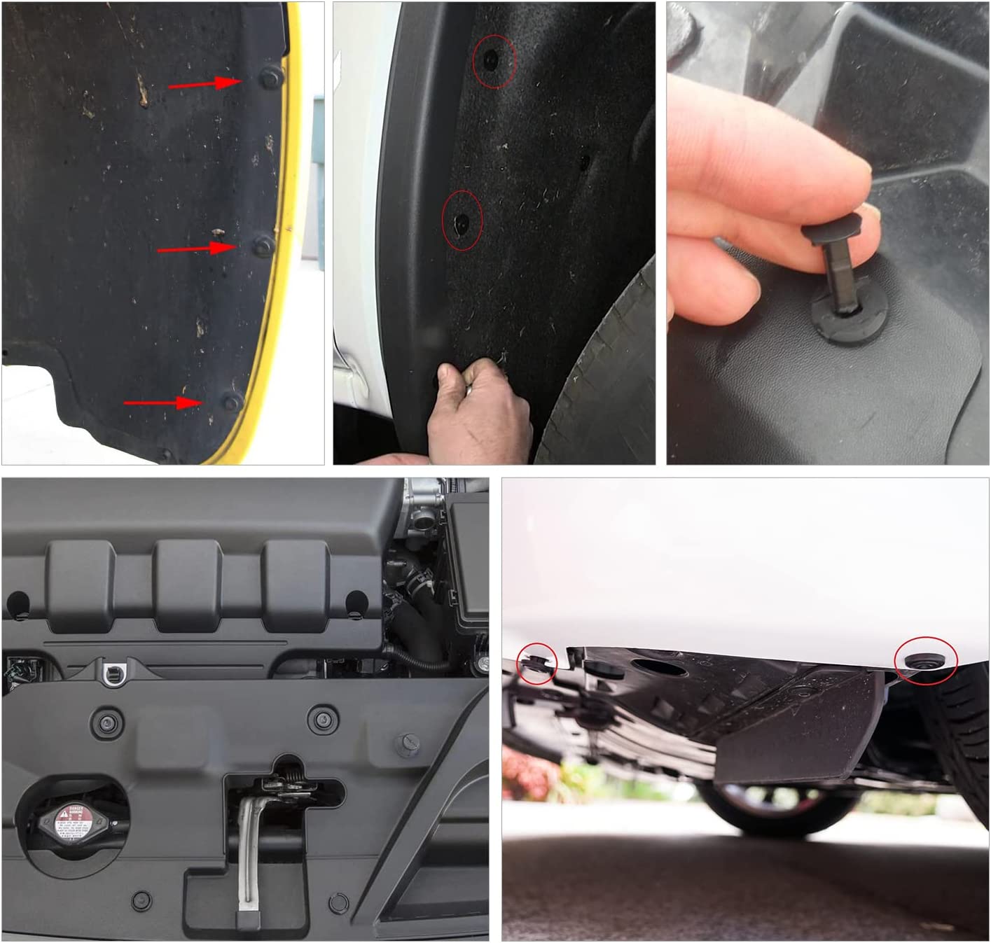 400 Pcs Universal Plastic Fender Clips For GM Ford Chrysler Toyota Honda with 6 Size Auto Body Retainer Retaining Clips