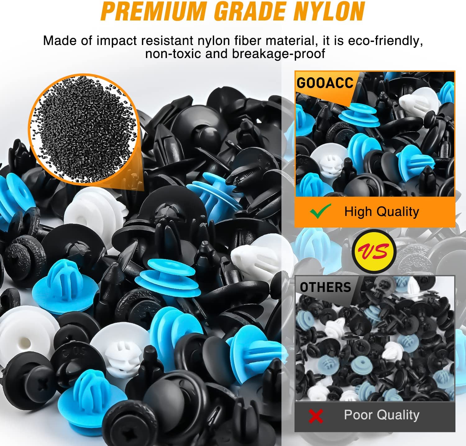 120 Pcs Panel Clips Bumper Push Rivet Clips for Toyota 6mm 6.5mm 7mm 8mm 9.5mm 9.8mm