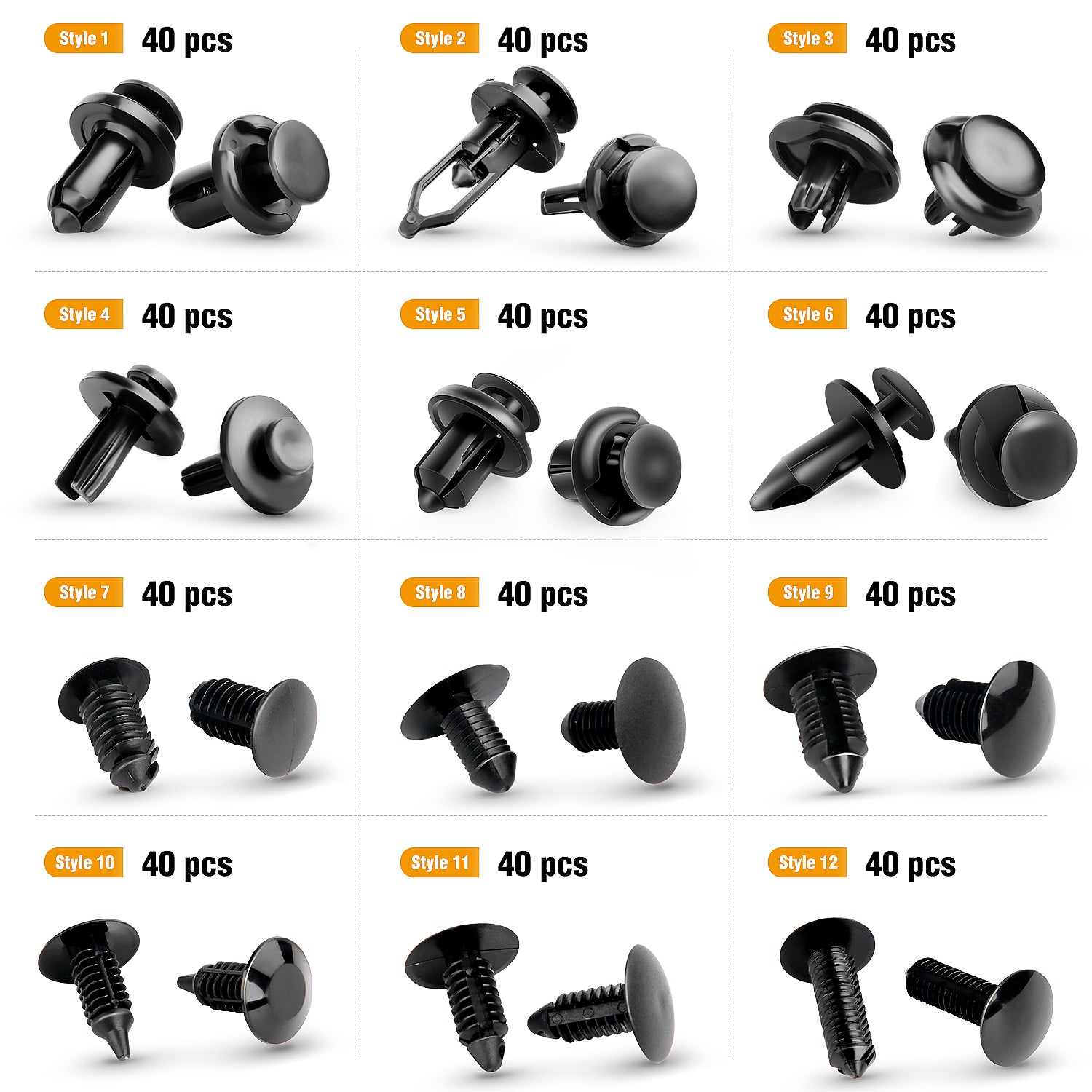 480 Pcs Bumper Retainer Clips with Fastener Remover Car Plastic Rivets Push Retainer Kit -Door Trim Panel Clips for Toyota GM Ford Honda Acura Chrysler