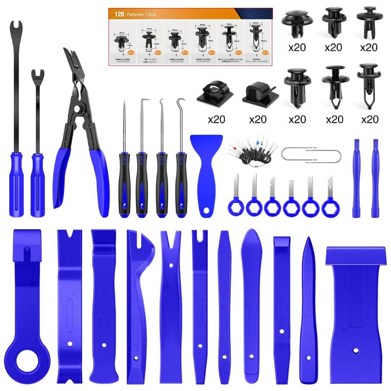 GOOACC 19Pcs Trim Removal Tool Set & Clip Plier Upholstery Remover
