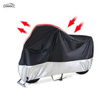 GOOACC Universal Waterproof & UV-Proof Motorcycle Cover, Heavy Duty Windproof Dustproof Motorcycle Full Body Cover with Lock Holes & Elastic Band, Fits Most Sport, Cruiser & Touring Motorcycles, Motorcycle Protection Accessories