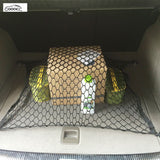 GOOACC Universal Car Trunk Cargo Net, Heavy Duty Elastic Mesh Luggage Organizer Net with 4 Metal Hooks, Anti-Slip Cargo Storage Net for Most Cars, Trucks & SUVs, Auto Interior Storage Accessories