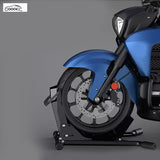GOOACC Universal Motorcycle & Heavy Bike Front Wheel Parking Stand, Heavy Duty Steel Motorcycle Wheel Chock Stabilizer with Quick Install Design, Fits Most Street Bikes, Cruisers & Sport Bikes, Motorcycle Storage & Maintenance Accessories