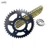 GOOACC Motorcycle Sprocket & Chain Kit, 45# Steel High Strength Front Rear Sprocket Set for Most 200cc-300cc Street Bikes
