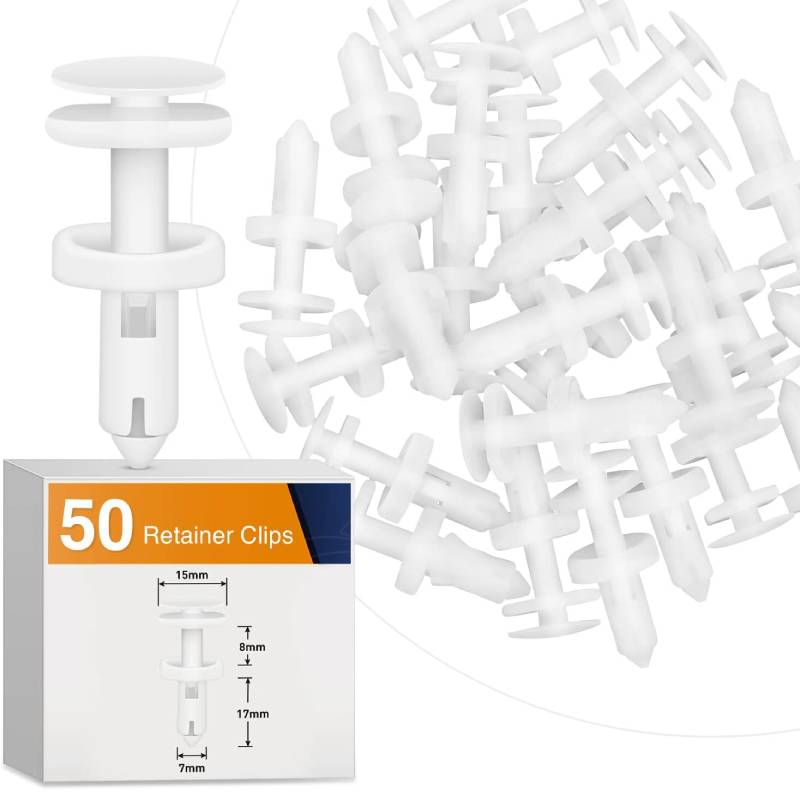 50 Pcs Door Trim Panel Push-Type Retainer 1/4" Hole Size Replaces GM: 15960325 Nylon Bumper Fastener Rivet Clips for GM Chevrolet Trucks Cadillac Trucks and GMC Trucks Automobiles