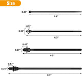 120 Pcs Push Mount Cable Zip Ties