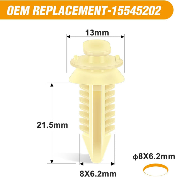 50-Pack Door Trim Panel Clips Retainers For 1994 GMC K1500 Pickup & Chevrolet GM Trucks - Beige Nylon - Azpartspro