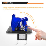 3 Gang Toggle Switch 12V Rocker Switch Panel with LED Light Blue