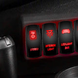 5Pin On Off Stereo Rocker Switch Red