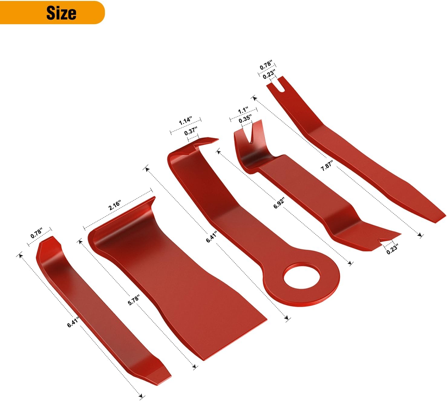 5 Pcs Auto Trim Removal Tool Kit No-Scratch Pry Tool Kit Red