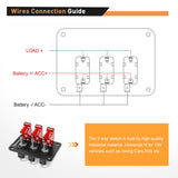 3 Gang Toggle Switch 12V Rocker Switch Panel with LED Light Red