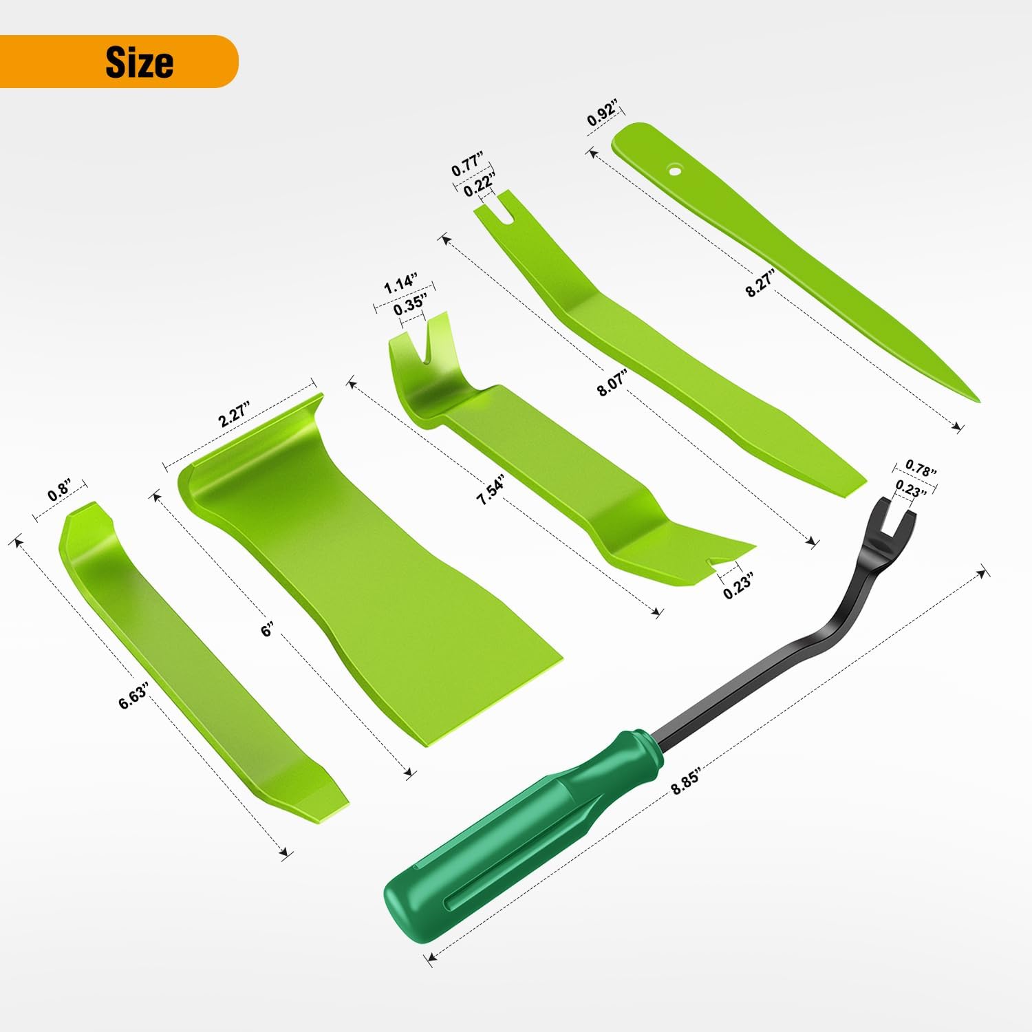6 Pcs Nylon Auto Trim Removal Tool Kit Green