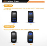 5Pin On Off LED POD Lights Rocker Switch Blue