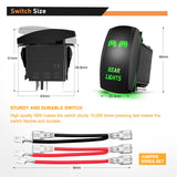 5Pin On Off Rear Lights Rocker Switch Green