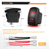 5Pin On Off Rear Lights Rocker Switch Red