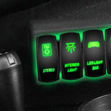 5Pin On Off Stereo Rocker Switch Green